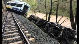 Descarrilamiento de un tren cerca de Casar de Periedo