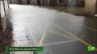 El ro Ebro se desborda a su paso por Campoo