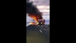 Se incendia un camin en la A67